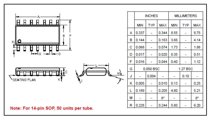 NY8A062AS14封装尺寸图 NY8A062AS14封装尺寸图
